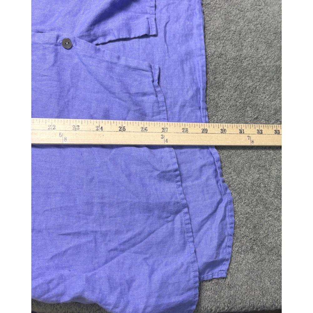 J. Jill Button Down Shirt Womens XL Purple Love Linen Essential Shirt Casual - Picture 8 of 9